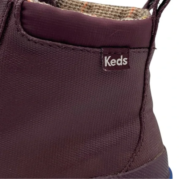 Keds Womens Shoes Scout Lace Up Boots Sz 9.5 Plum Purple Water Resistant Flat - Picture 3 of 13